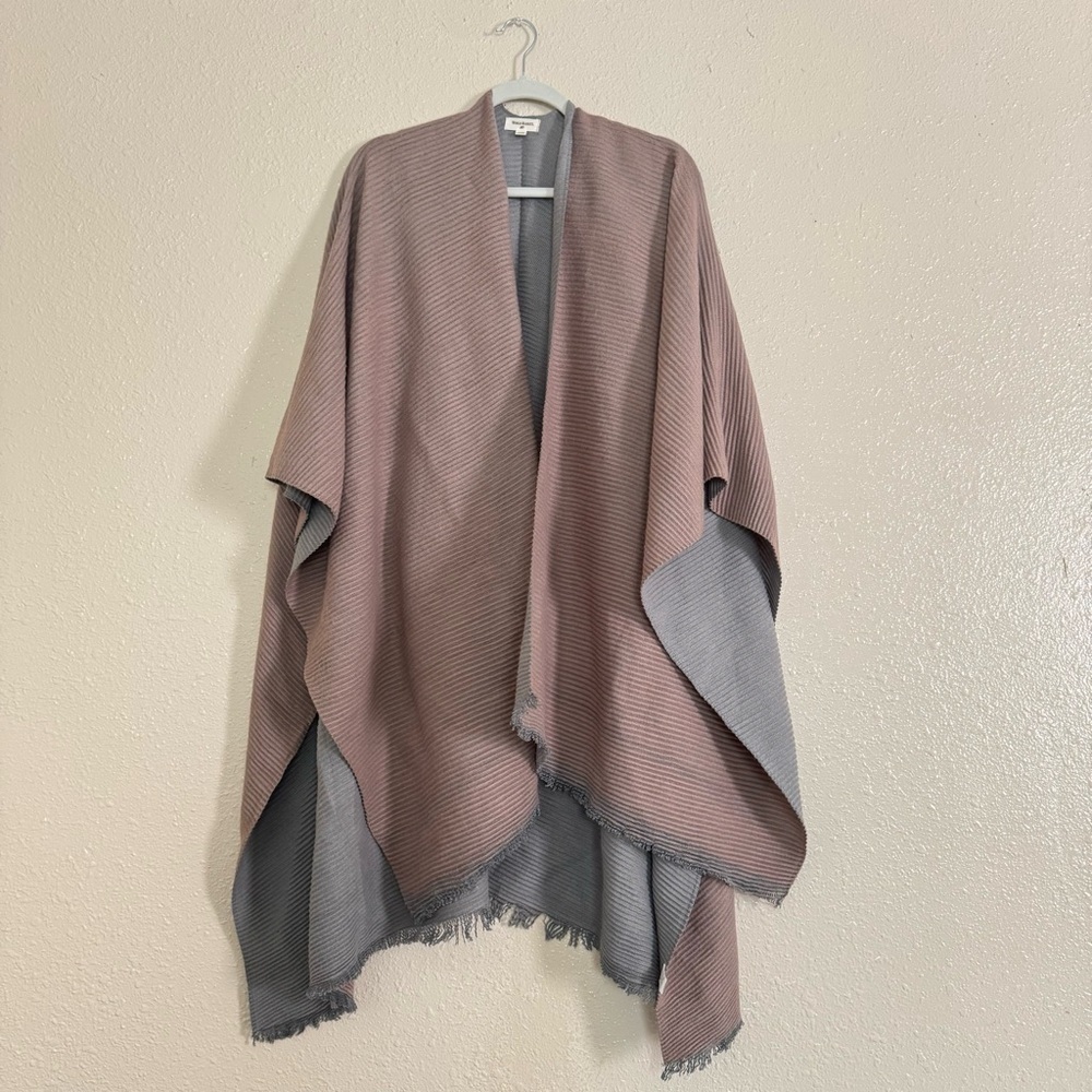World Market Two Tone Reversible Long Line Cardigan Shawl